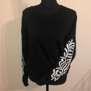 NWOT Crew Neck with Embroidered Detail